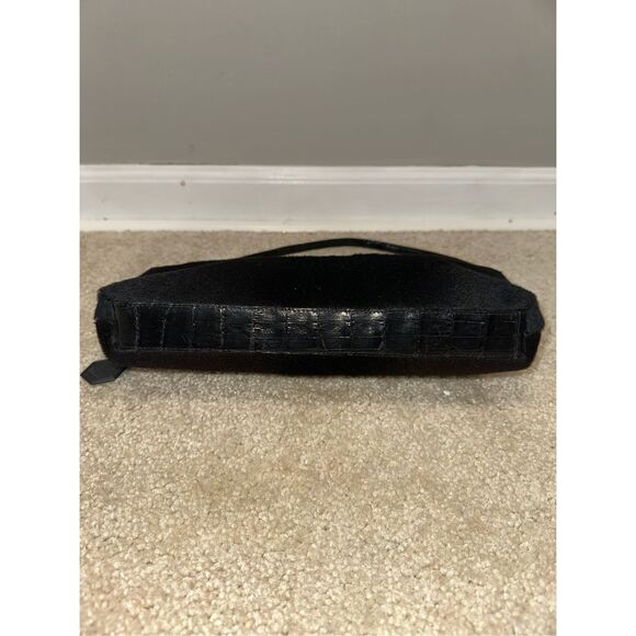 Nancy Gonzalez Fur Crocodile Leather Purse Shoulder Bag Black $1850 - Picture 7 of 12